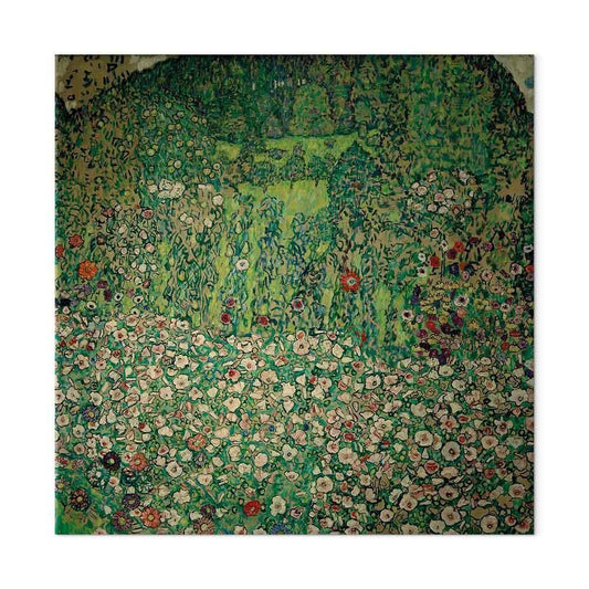 Leinwandbild - Gustav Klimt – Gartenlandschaft mit Bergkuppe