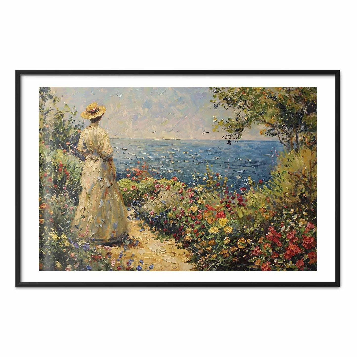 Poster - Nostalgic impression - a pensive woman contemplating