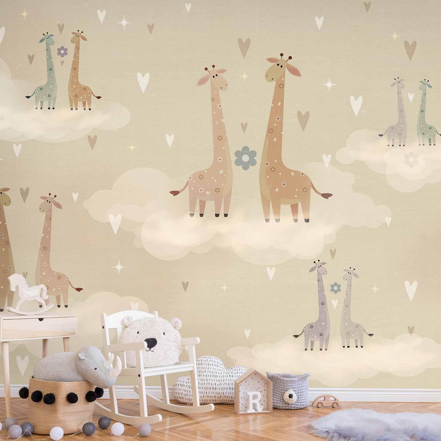 Fototapete - Giraffes in Love Artgeist