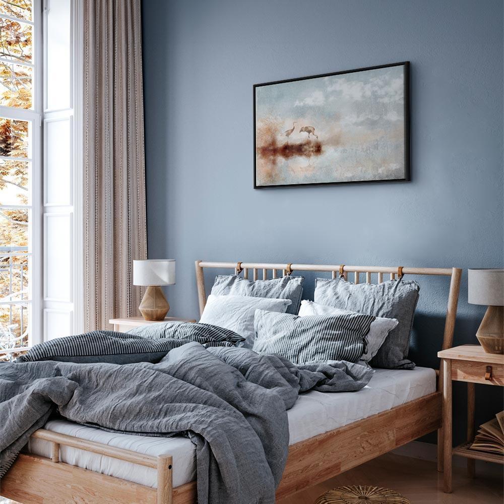 Leinwandbild - Cranes in the Morning (1 Part) Wide