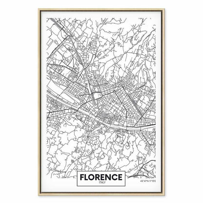 Leinwandbild - Florence Map (1 Part) Vertical
