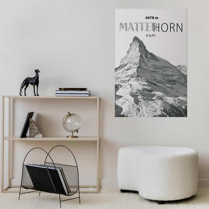 Poster - The majestic Matterhorn mountain peak, crown of mountains, mountain landscape