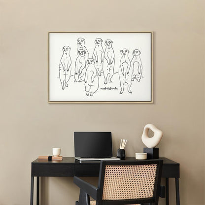 Leinwandbild - Animal Patrol (1-part) - Meerkats on Black and White Background