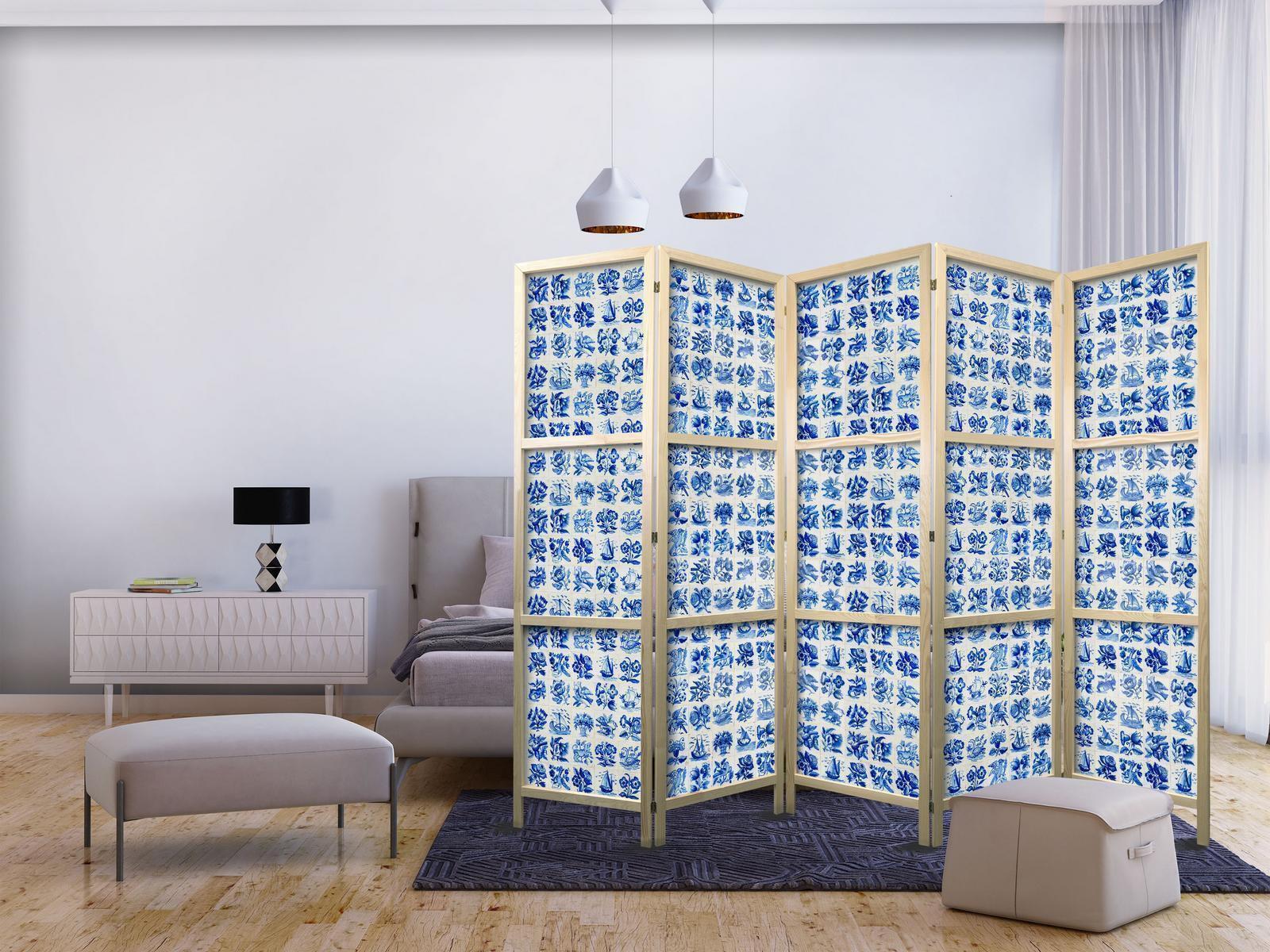 Japanischer Paravent - Ceramic Tiles - Traditional Portuguese Blue Tiles Artgeist