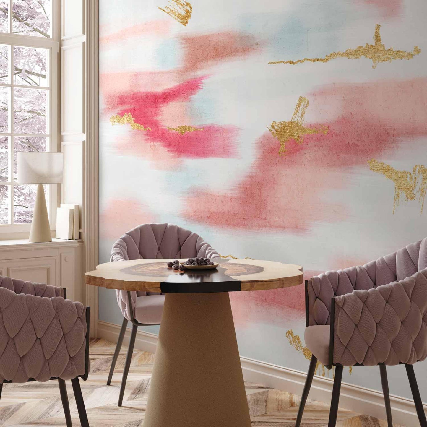 Fototapete - Golden Reflections in the Sky