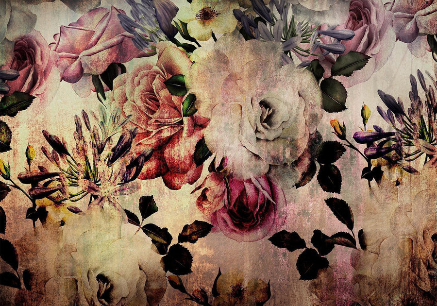 Fototapete – Nostalgische Blumen im Vintage-Stil