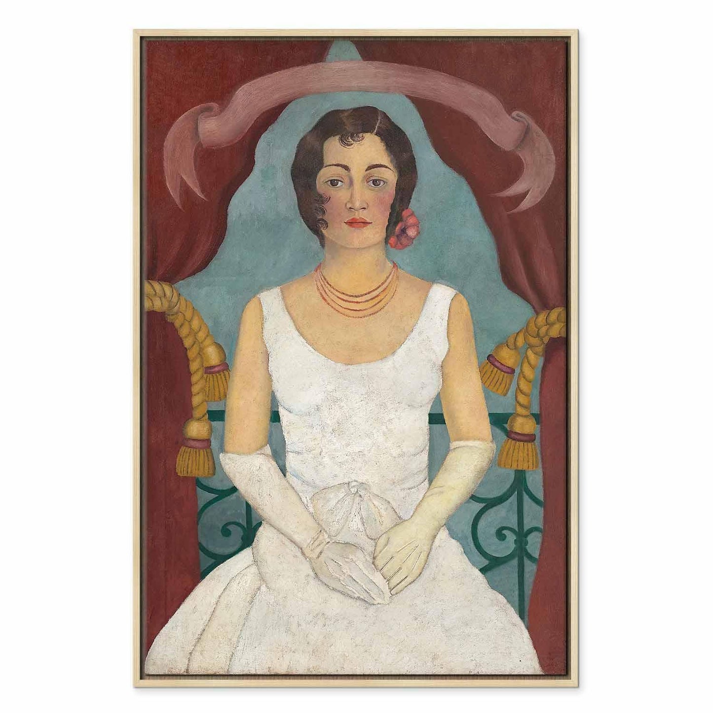 Leinwandbild - Frida Kahlo – Portrait of a Lady in White