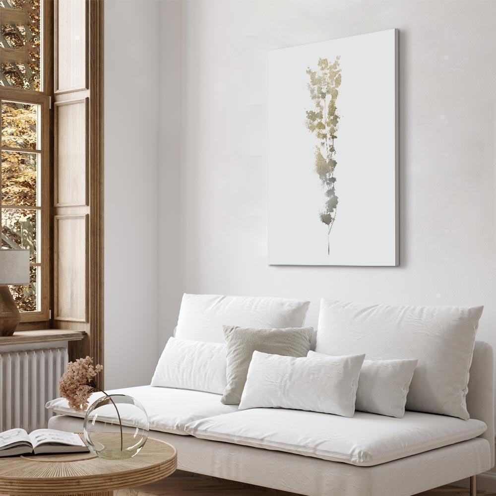 Leinwandbild - Golden Branch (1 Part) Vertical