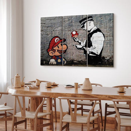Leinwandbild - Super Mario Mushroom Cop by Banksy