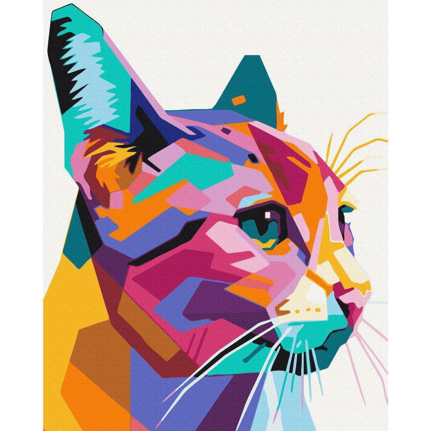 Malen nach Zahlen - Geometric Cat