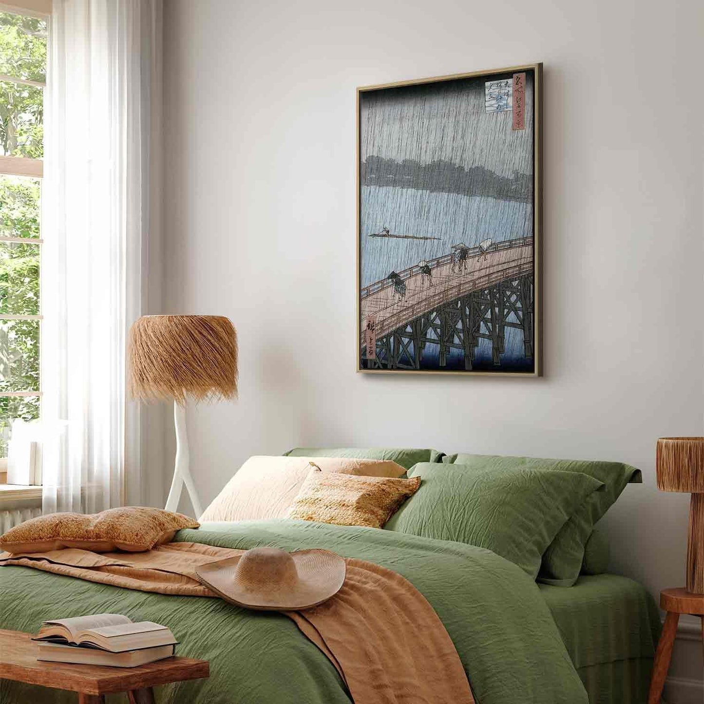 Leinwandbild - Utagawa Hiroshige – Sudden Shower over Shin-Ohashi Bridge and Atake