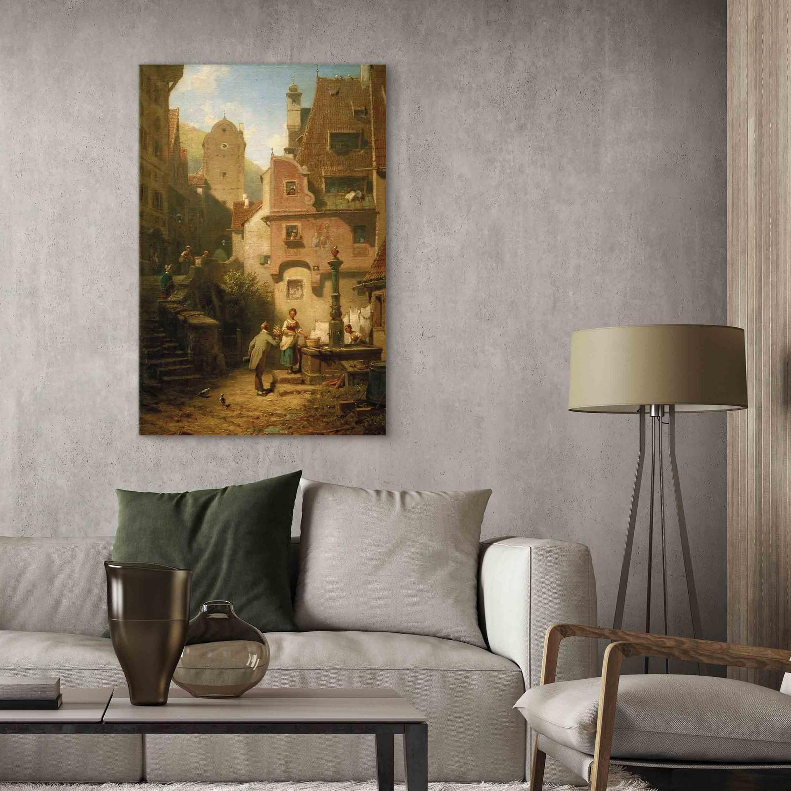 Leinwandbild - Well-Wisher Presenting Flowers (Carl Spitzweg) Artgeist