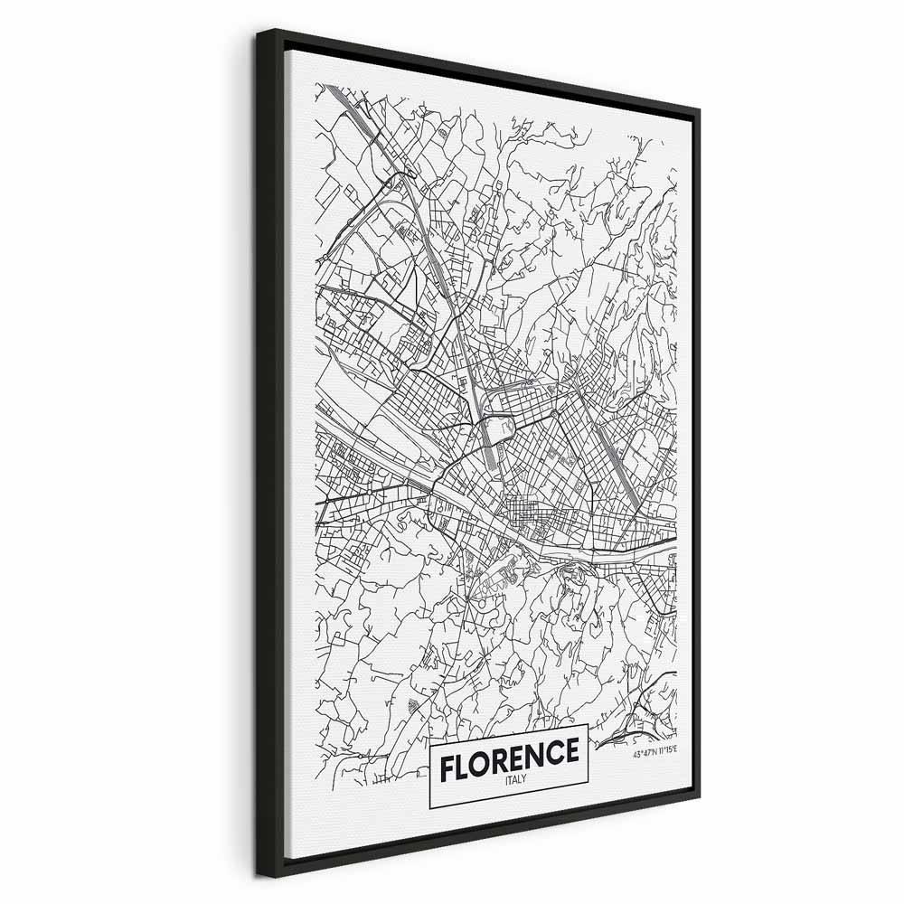 Leinwandbild - Florence Map (1 Part) Vertical