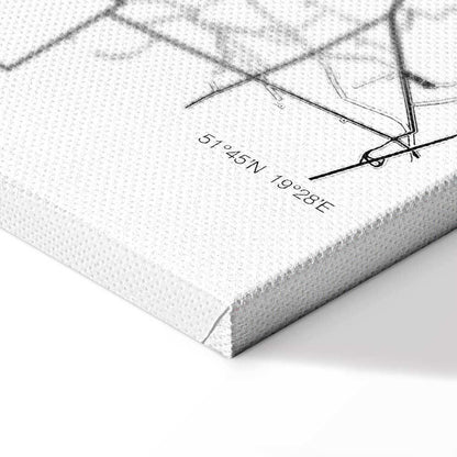 Leinwandbild - City Plan: Lodz (1 Part) Vertical