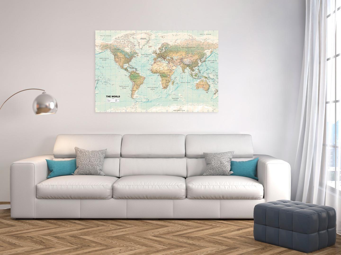 Leinwandbild - World Map: Beautiful World Artgeist