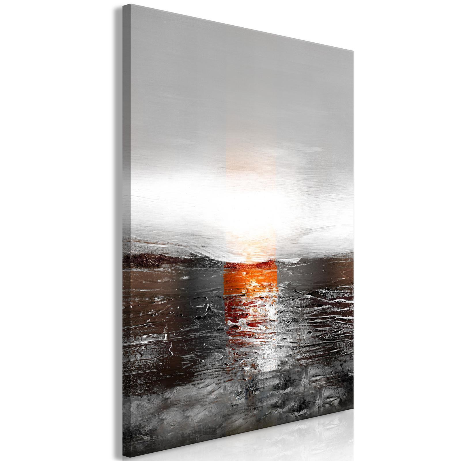 Leinwandbild - Reflection of Colors (1-part) - Sunset in Painted Abstract Background Artgeist