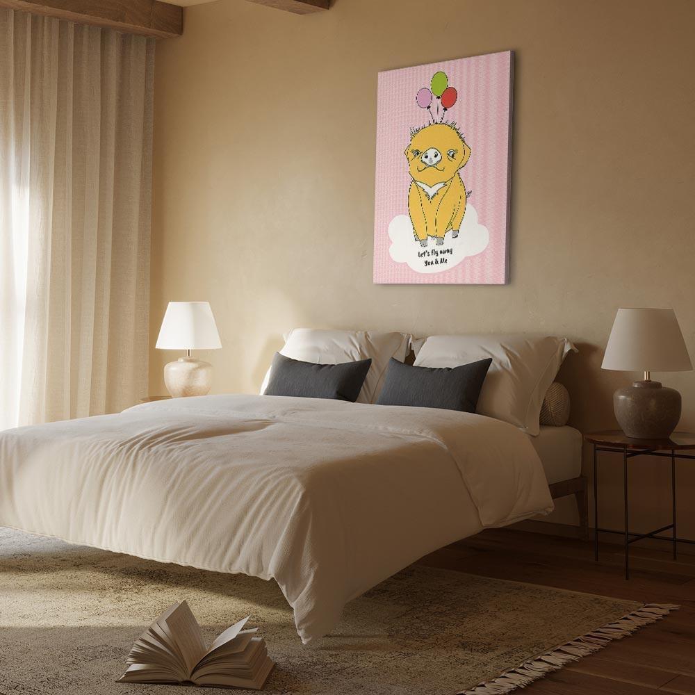 Leinwandbild - Soaring Pig (1 Part) Vertical