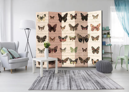 Paravent - Retro Style: Butterflies II Artgeist