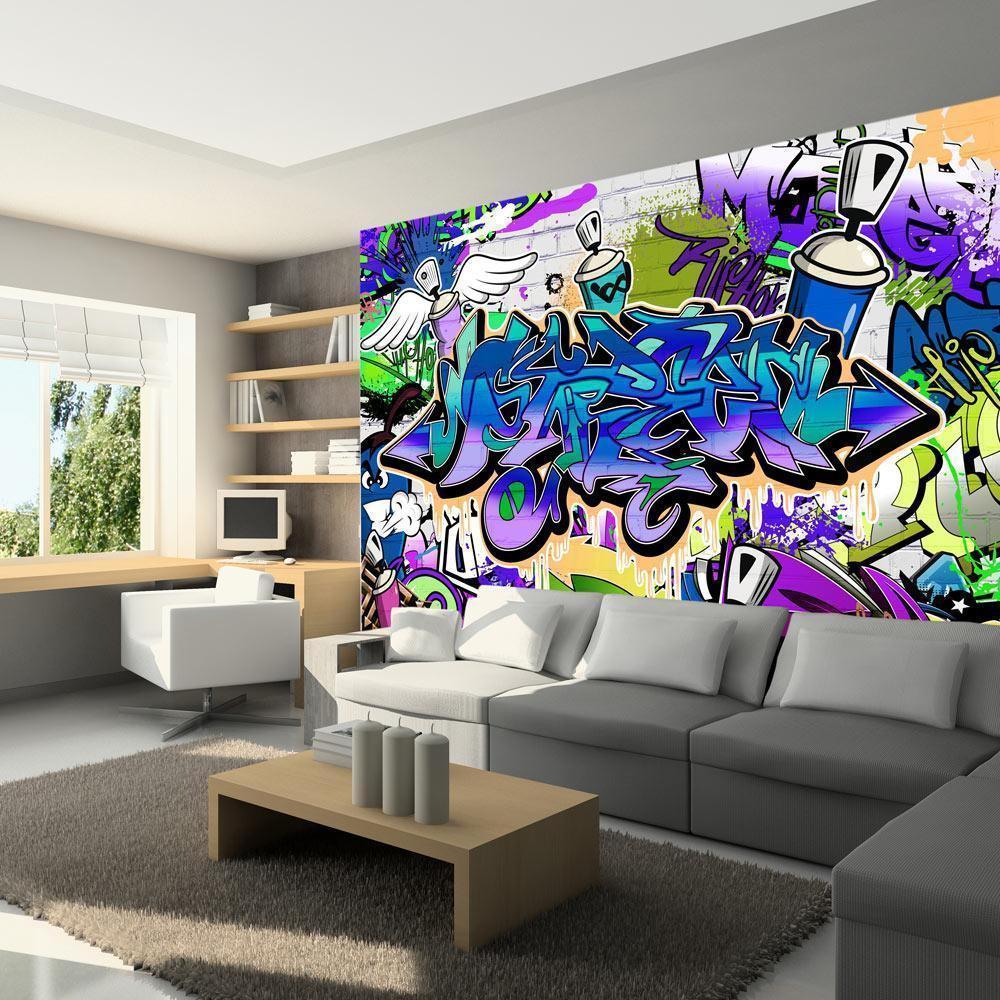 Fototapete - Graffiti: violet theme Artgeist