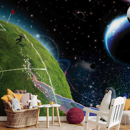 Fototapete Weltraum Match – Kosmisches Design für moderne Räume