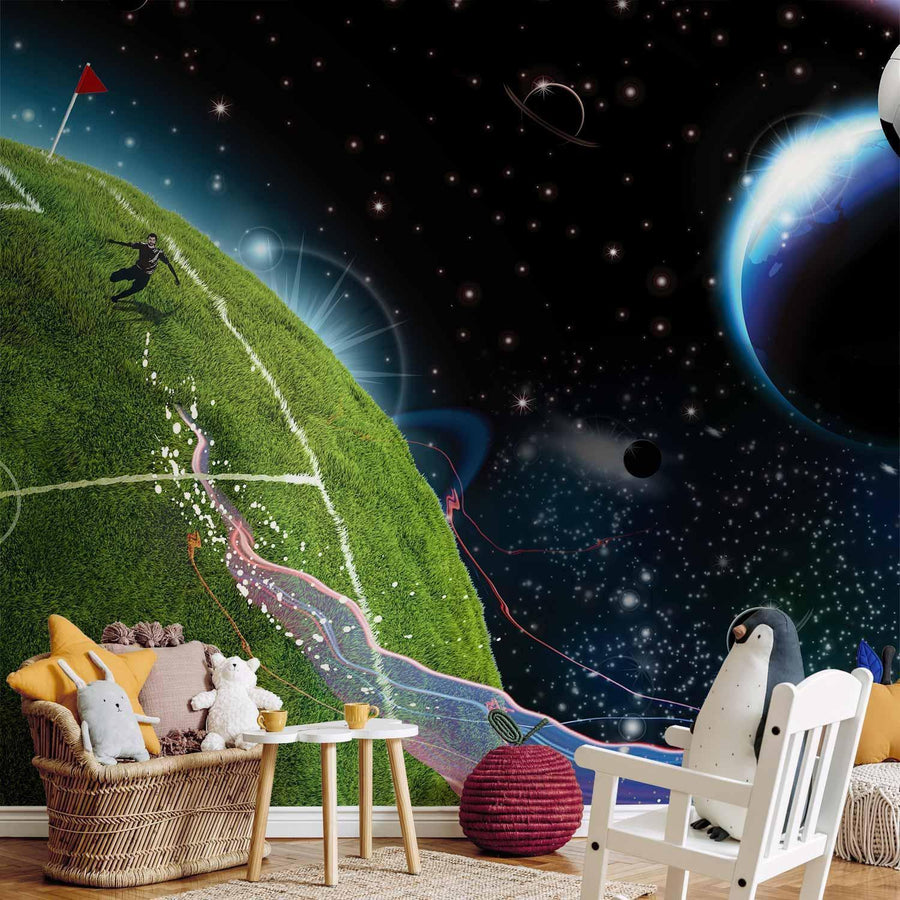 Fototapete Weltraum Match – Kosmisches Design für moderne Räume