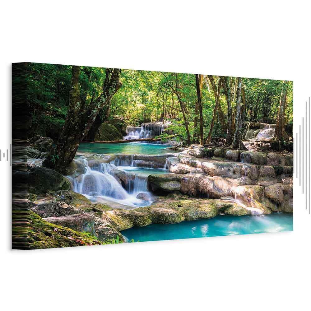 Leinwandbild - Nature: Forest Waterfall
