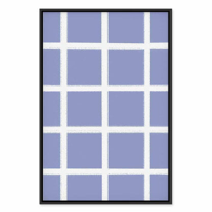 Leinwandbild - Lines and Symmetry - Expressive White Grid on a Blue Background