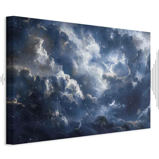 Leinwandbild - Astronomical Wonders: Clouds and Stars in Harmonious Combination