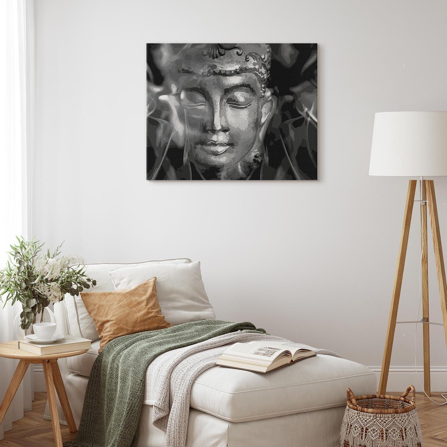 Malen nach Zahlen - Buddha in Black and White