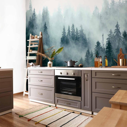 Fototapete - Mountain Forest (Dark Green)