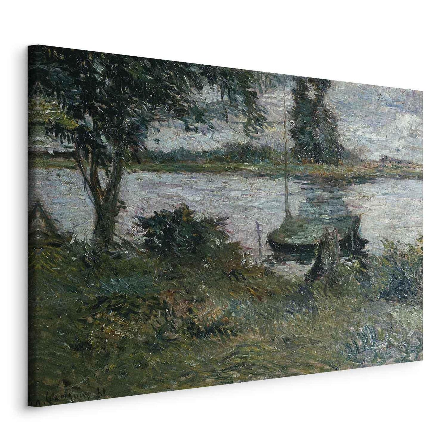 Leinwandbild - Paul Gauguin – Flußufer