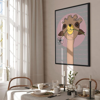 Leinwandbild - Happy Llama (1 Part) Vertical