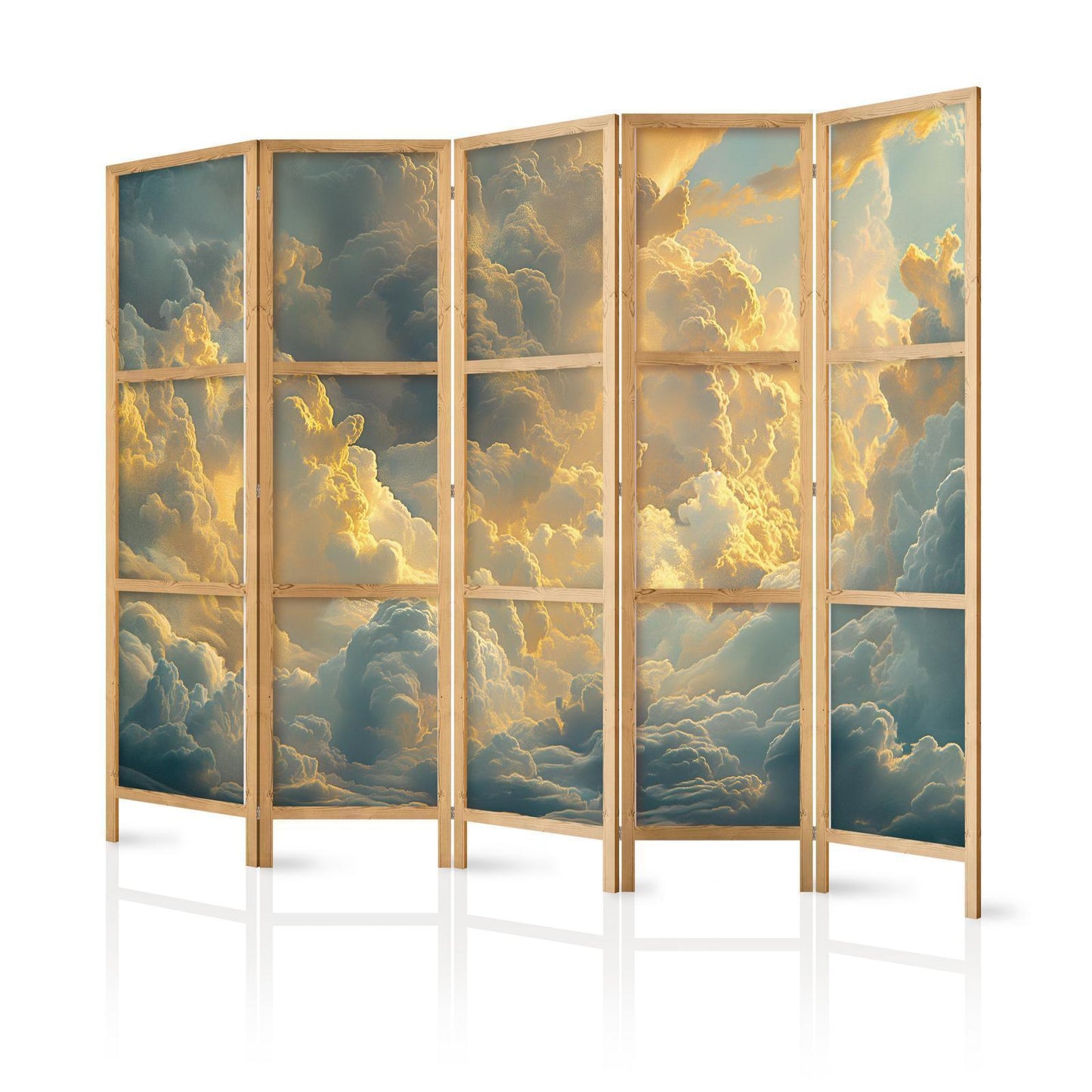 Japanischer Paravent - Last Breath of the Day: Clouds Illuminated by Evening Glow Artgeist