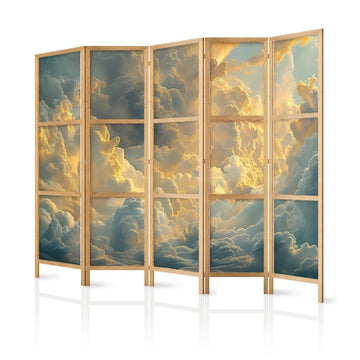 Japanischer Paravent - Last Breath of the Day: Clouds Illuminated by Evening Glow Artgeist