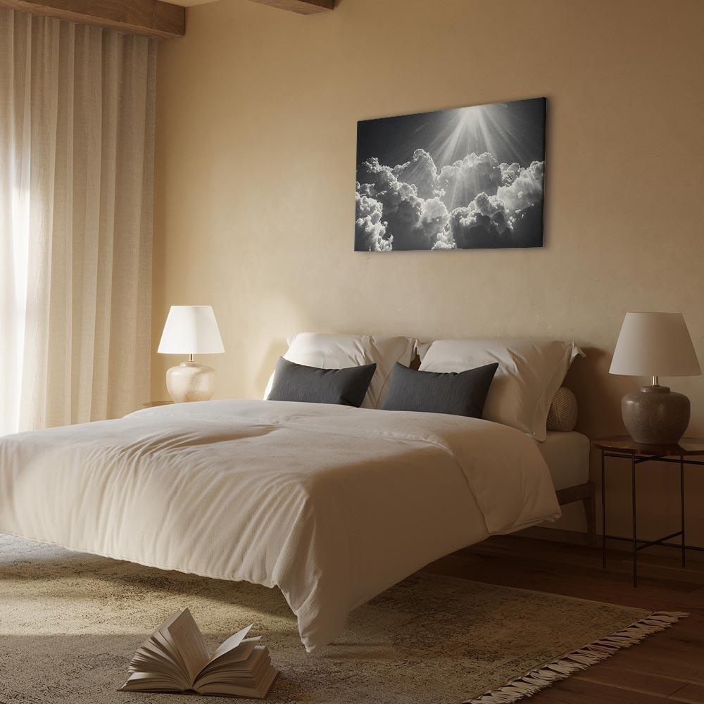 Leinwandbild - Hope in the Clouds: Inspiring Rays of the Sun – Awaken Emotions