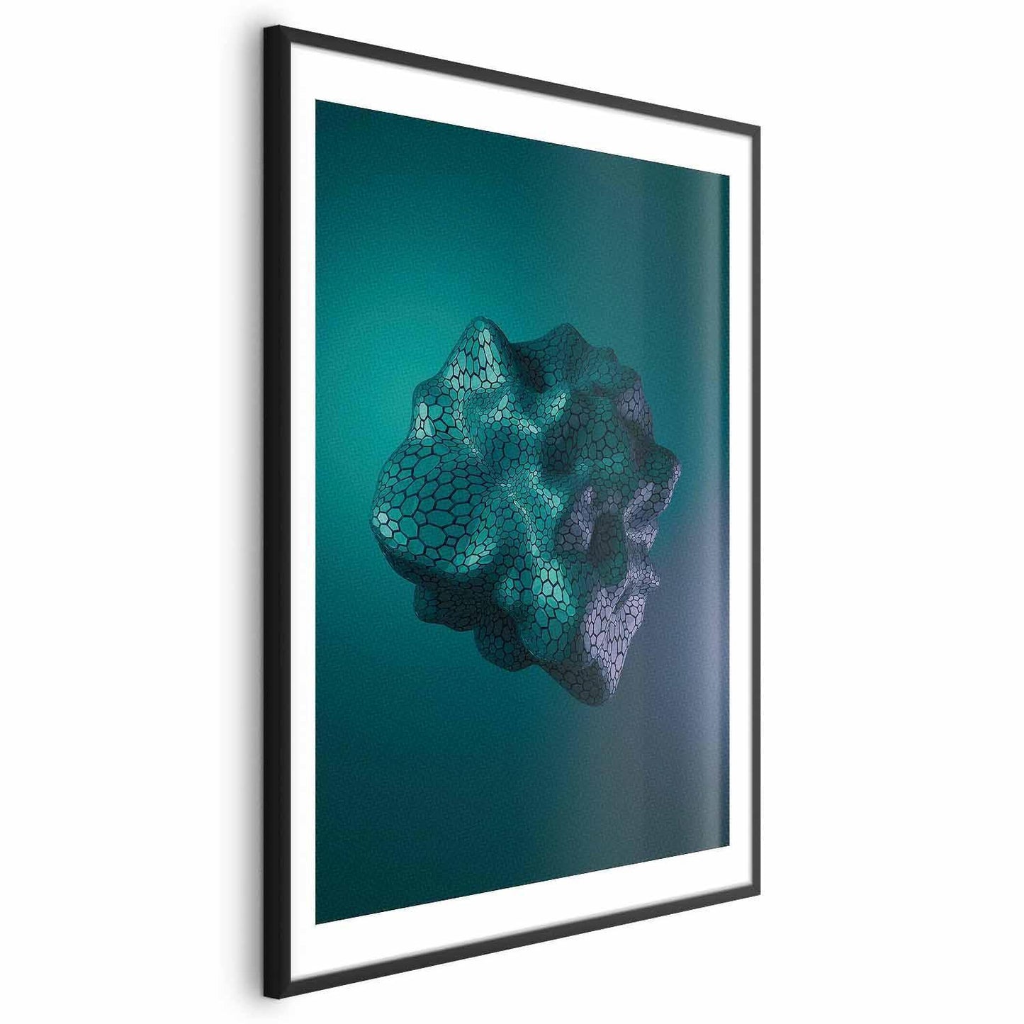 A decorative abstract "Poster - Gamma" framed on green gradient background.