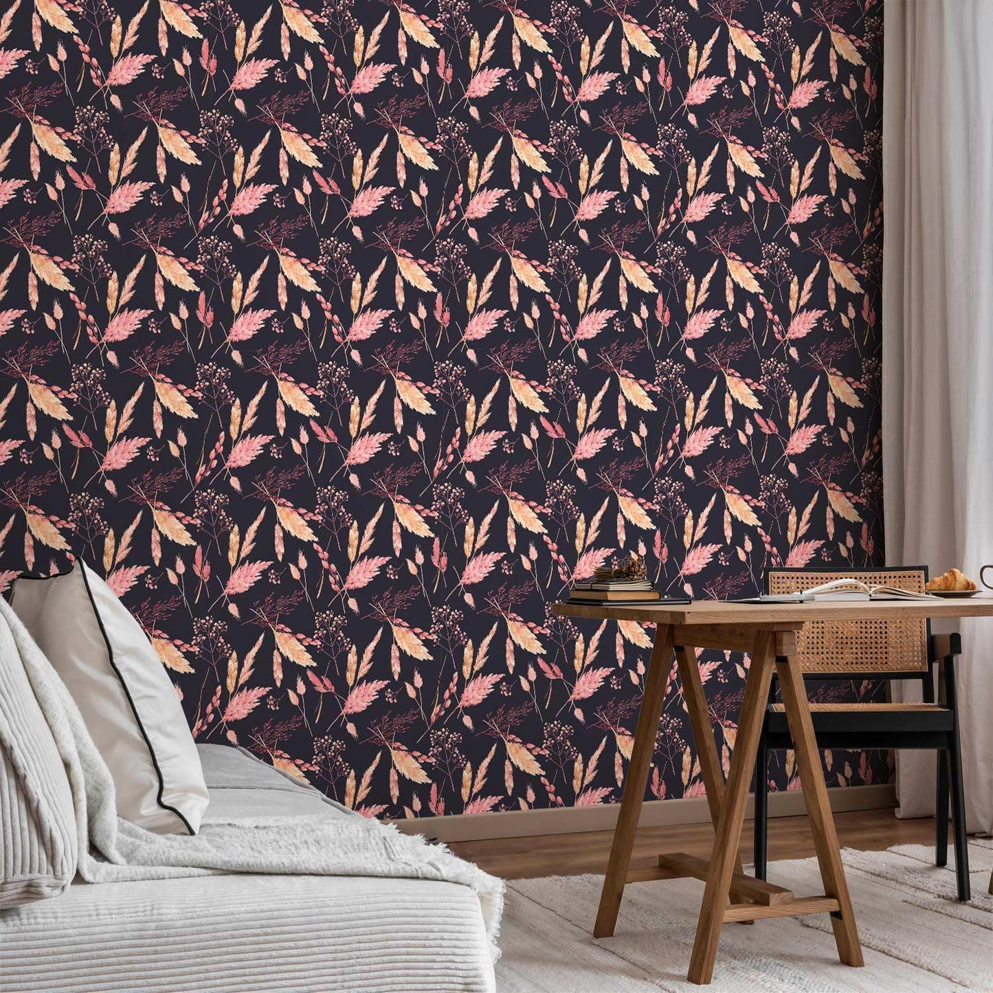 Tapete Rosa Gräser - Zarte Grashalme in sanften Rosétönen