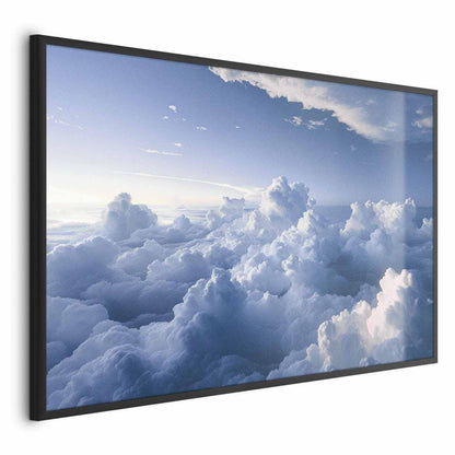 Poster - Aerial Landscapes: Sunbeams Illuminating Puffy Cloud Formations Artgeist