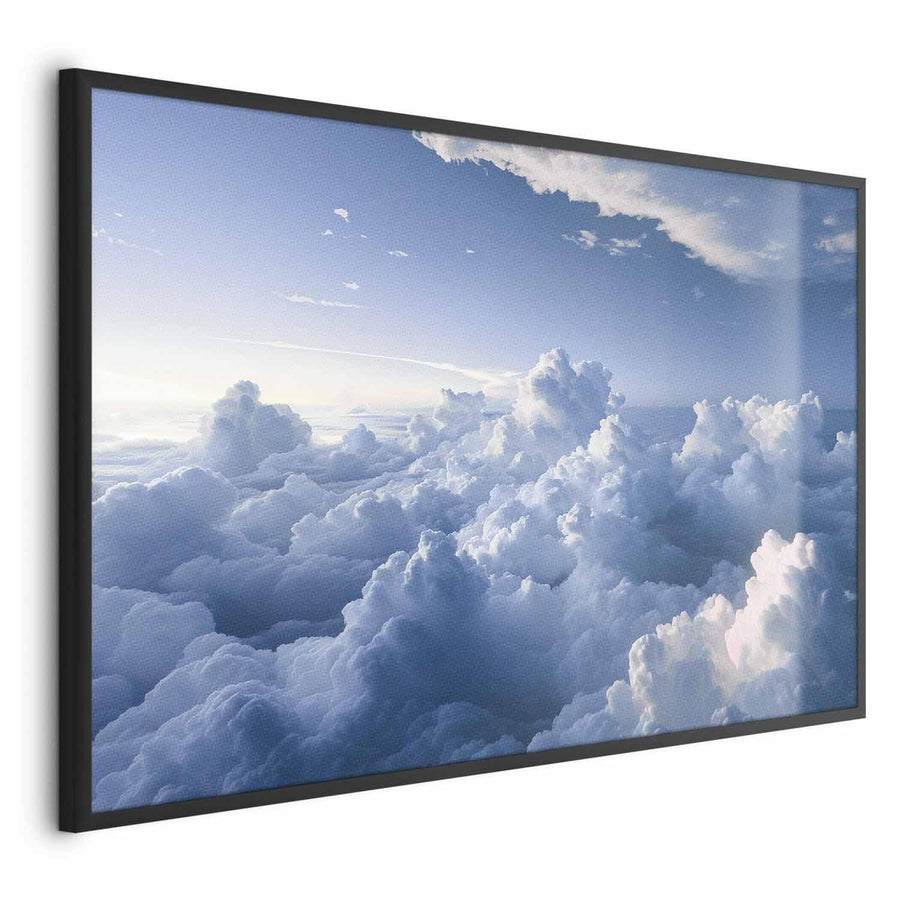Poster - Aerial Landscapes: Sunbeams Illuminating Puffy Cloud Formations Artgeist