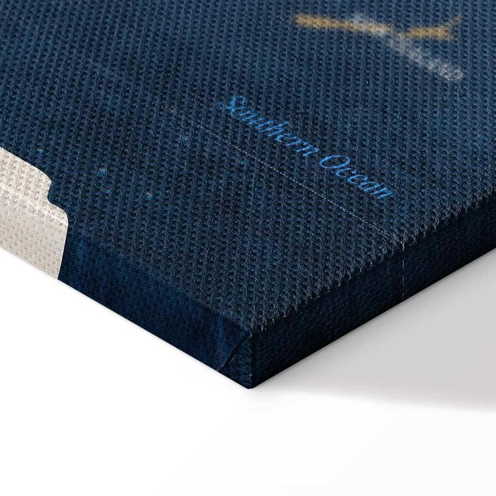 Leinwandbild - World Map: Ink Oceans