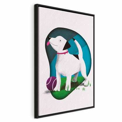 Leinwandbild - Dog and Ball (1 Part) Vertical