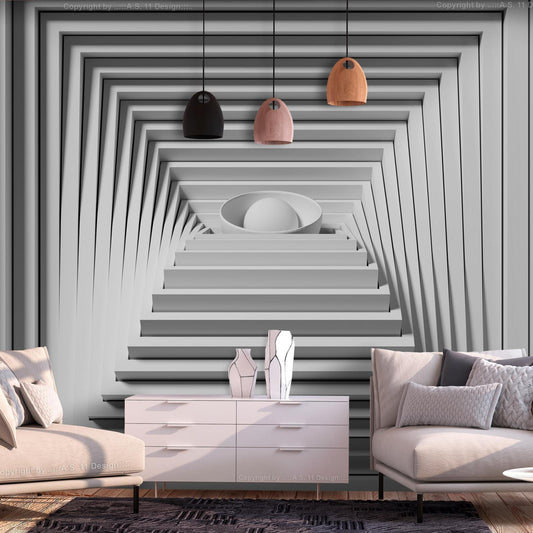 Moderne Wanddekoration mit quadratischer Tiefenstruktur

