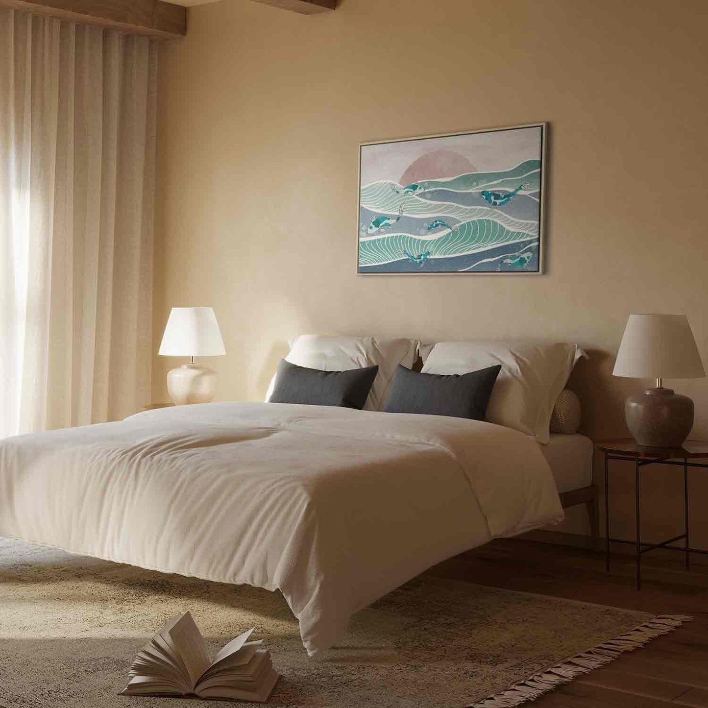 Leinwandbild - Fish on the waves