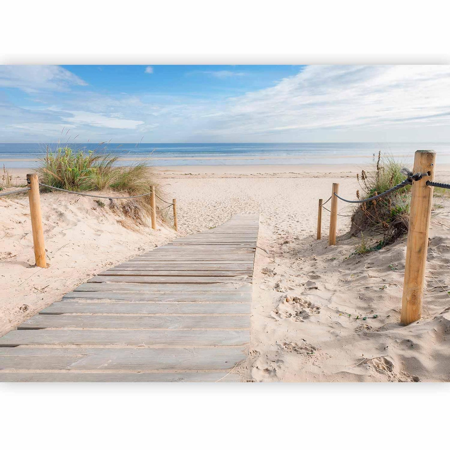 Fototapete „Am Strand“ – Ruhe, Meerblick und Urlaubsfeeling für dein Zuhause