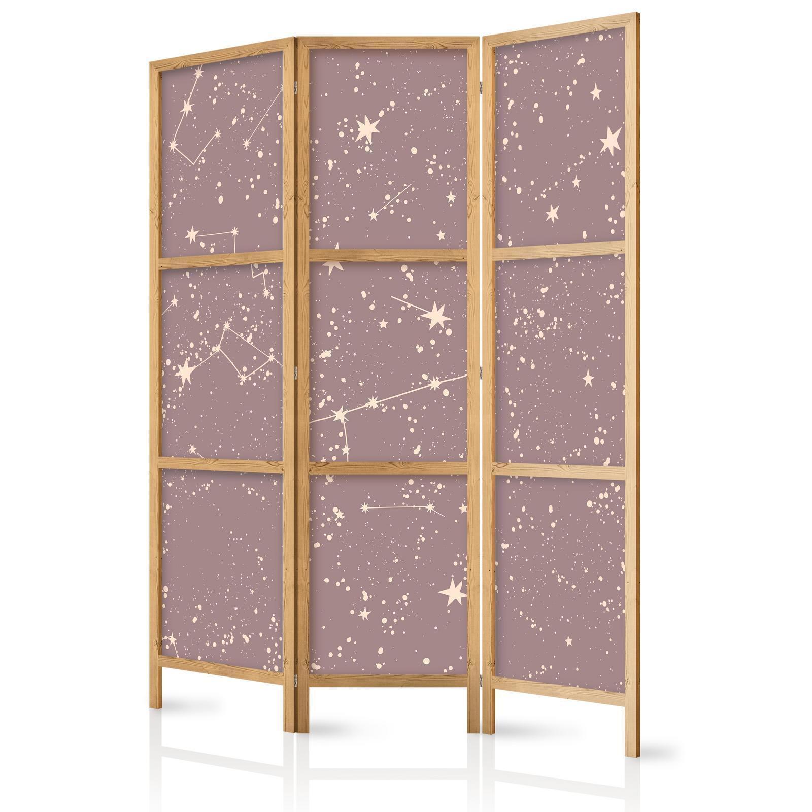 Japanischer Paravent - Night Sky - Artistic Constellations and Stars in Pastel Shades Artgeist