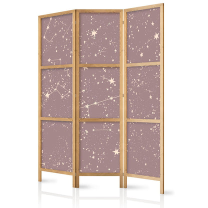 Japanischer Paravent - Night Sky - Artistic Constellations and Stars in Pastel Shades Artgeist