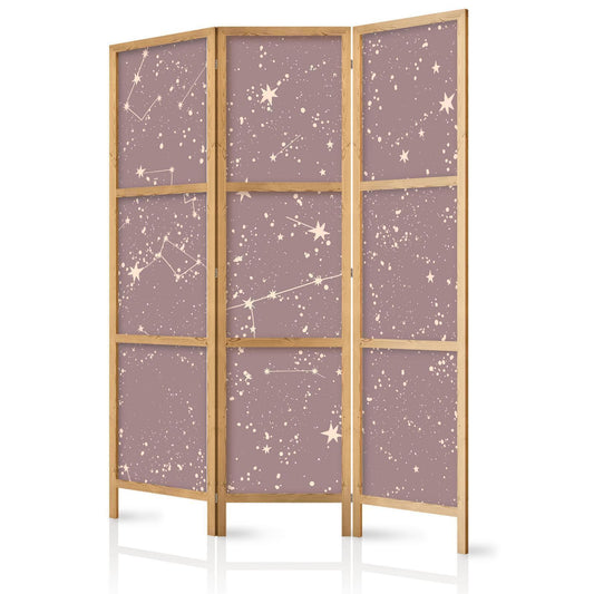 Japanischer Paravent - Night Sky - Artistic Constellations and Stars in Pastel Shades Artgeist