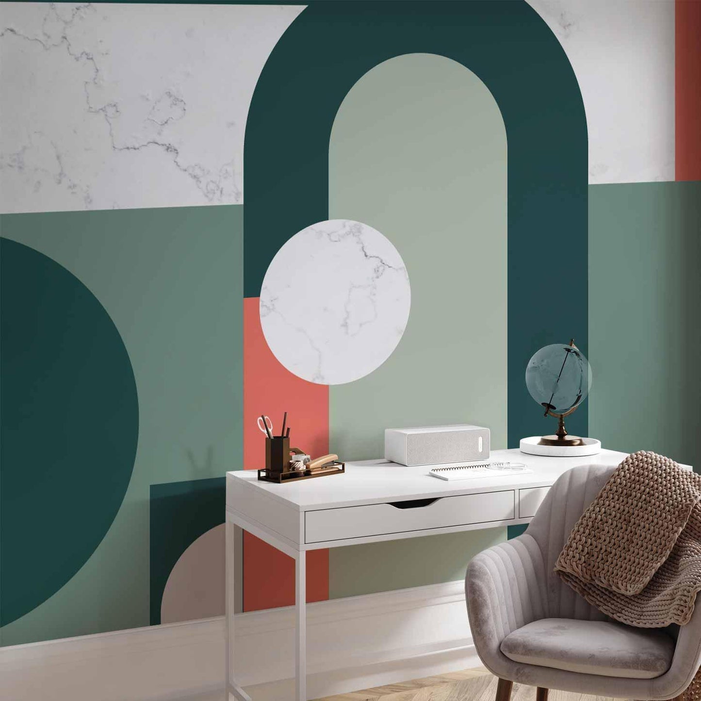 Fototapete - Geometric Pattern With Marble Motif