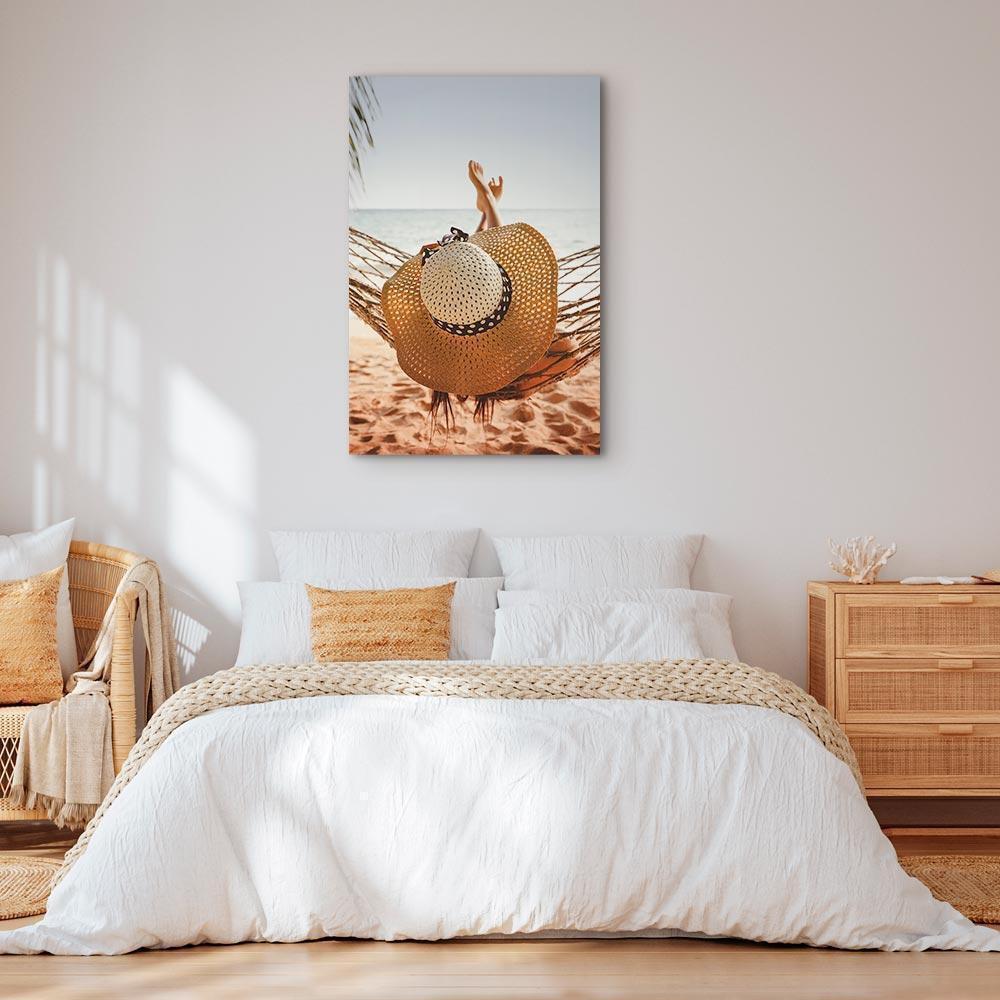 Leinwandbild - Hammock on the Beach (1 Part) Vertical