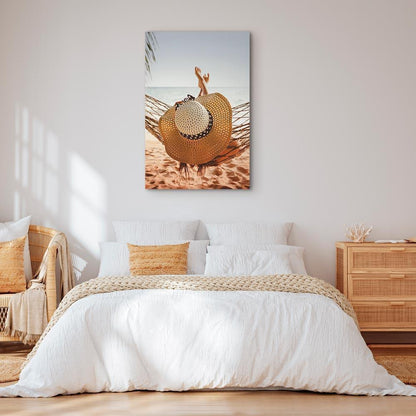 Leinwandbild - Hammock on the Beach (1 Part) Vertical